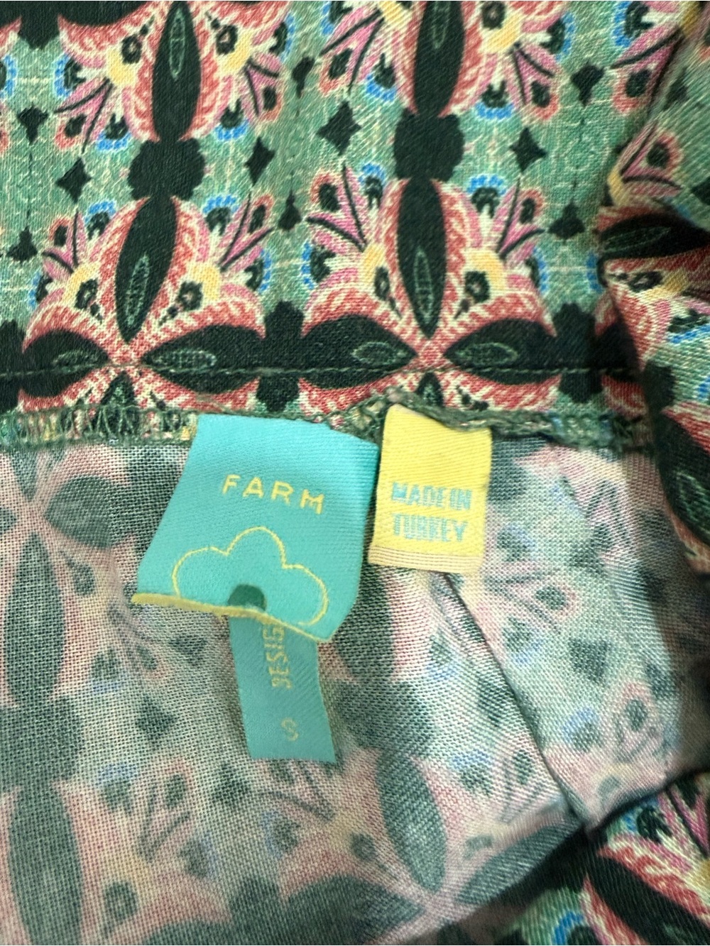 FARM Rio x Anthropologie "Honolulu" Geo Floral Wide Leg Jumpsuit Size Small - Picture 10 of 12